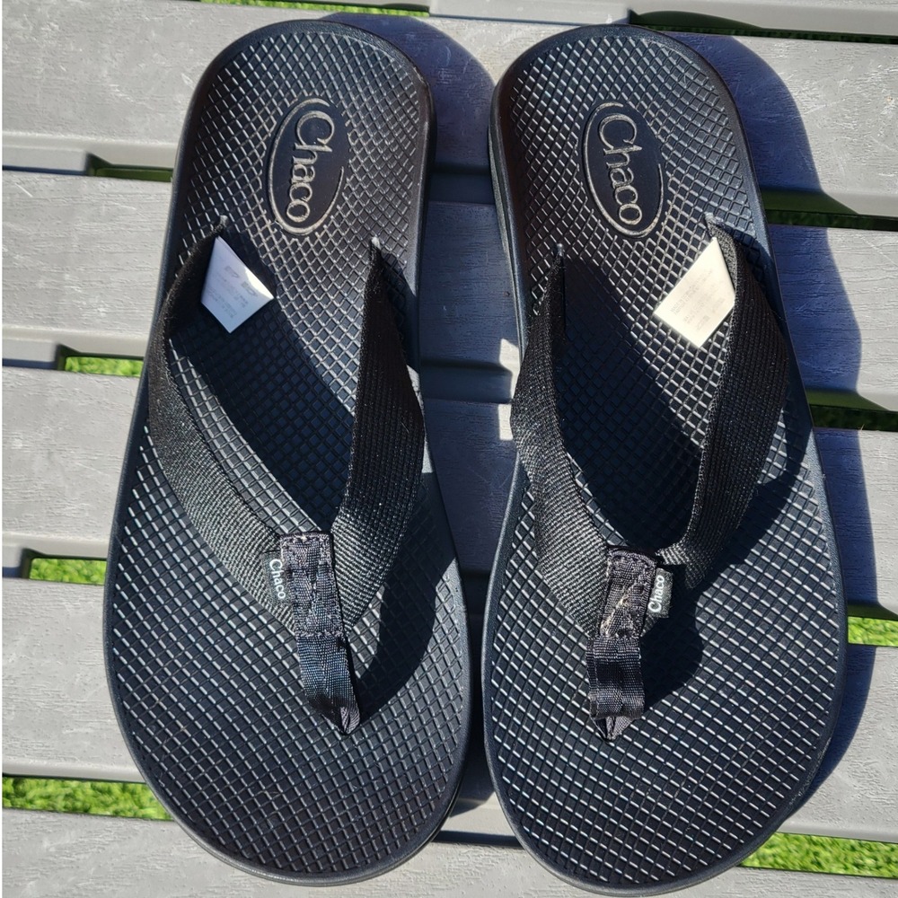 Chaco Mens Classic Flip Sandals Black Sz 11 Beach Vacation Casual Flip Flops